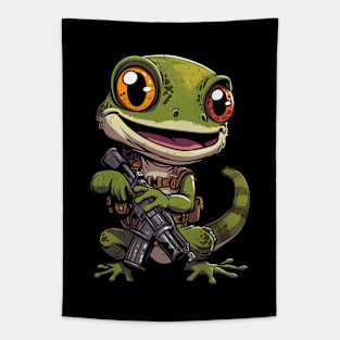 Army Gecko Tapestry