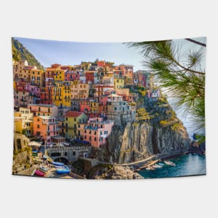 Italian Seaside Beach Town Photography Tapestry