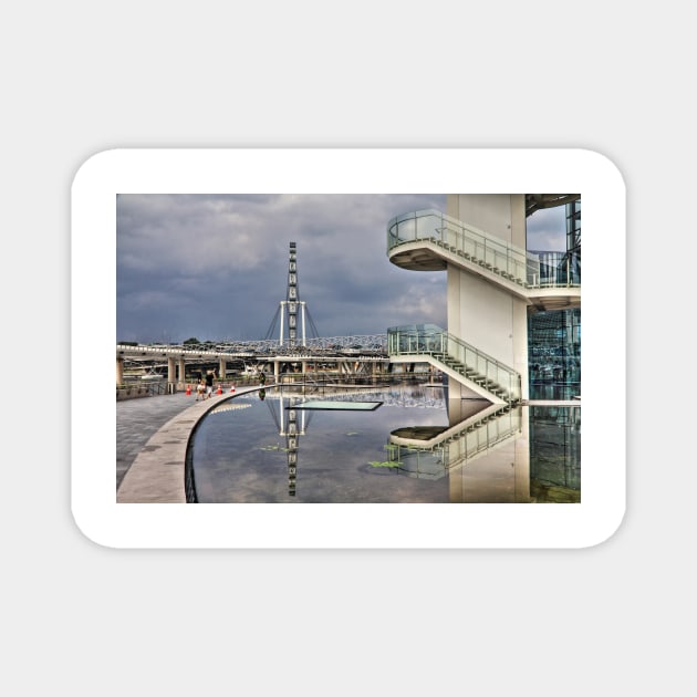 Singapore Flyer behind Helix Bridge - Singapore Magnet by holgermader