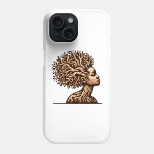 Afrocentric Woman Wooden Tree Phone Case