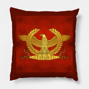 Roman Golden Eagle on Ancient Red Pillow