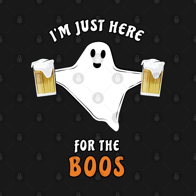 I'm Just Here For The Boos - Funny Halloween Ghost by DesignWood Atelier