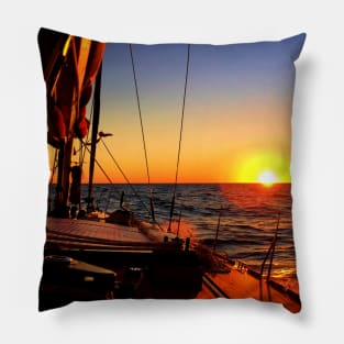 SUNSET ON BOAT Pillow