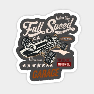 Full Speed Custom Shop Garage racing team Magnet