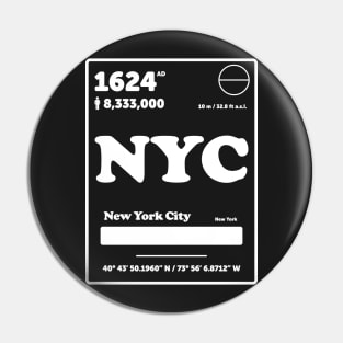 New York Periodic Table Element Pin