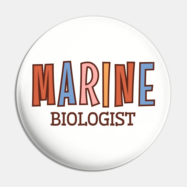 Marine Biology Student Graduation, Ocean Life Pin by WaBastian