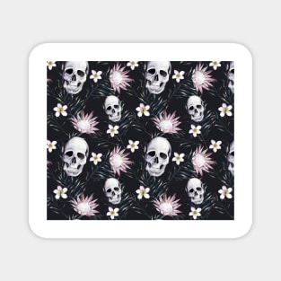 Dark floral skull glam Magnet