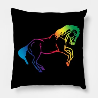 Rainbow rearing horse Pillow