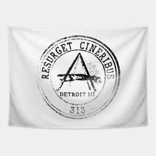 Detroit Passport Stamp Tapestry