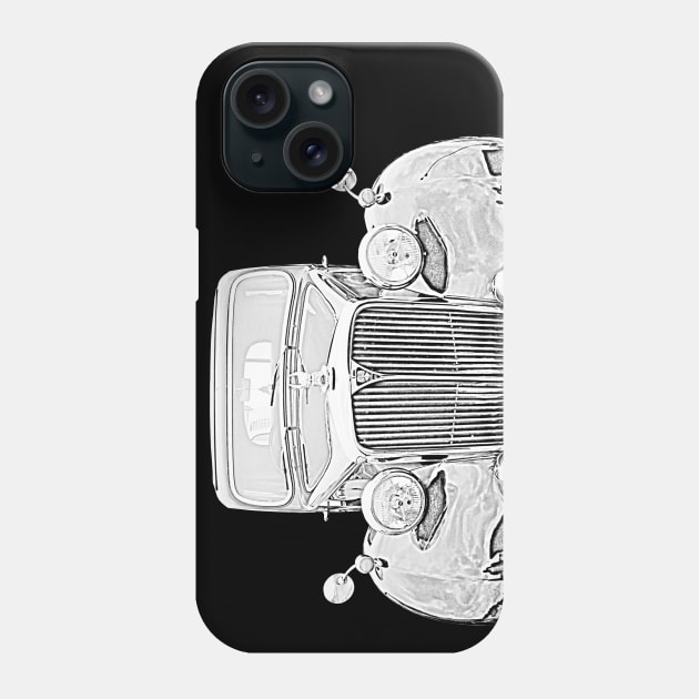 Rover P3 1940s classic car monochrome Phone Case by soitwouldseem