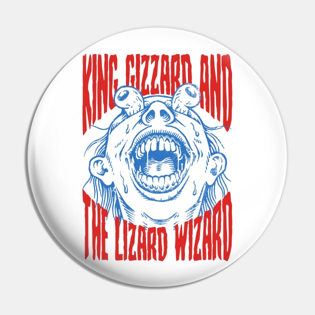 King Gizzard & Lizard Wizard - Graphic Fanmade Pin by fuzzdevil