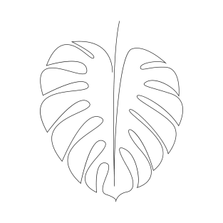 Monstera - single line art T-Shirt