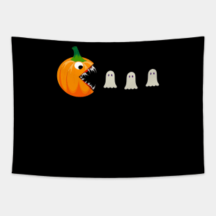 Funny Halloween For Women Kids Men Pumpkin Eating Ghosts Tapestry