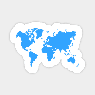 blue world map Magnet