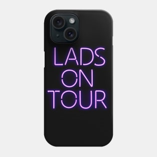 lads on tour in Glowing Purple Neon Text Phone Case