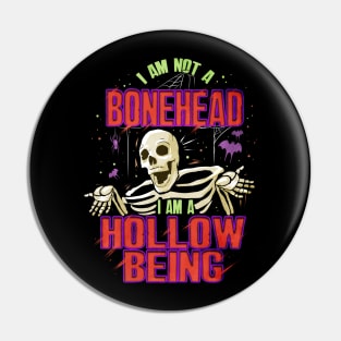 Halloween Not a Bonehead Skeleton Pin