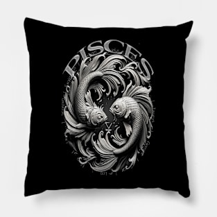 Fluid Pisces Zodiac Sign & Water Dance Pillow