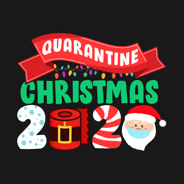 Santa's Wearing Facemask Candy Cane Lights Tree Merry Quarantine Christmas 2020 by mittievance