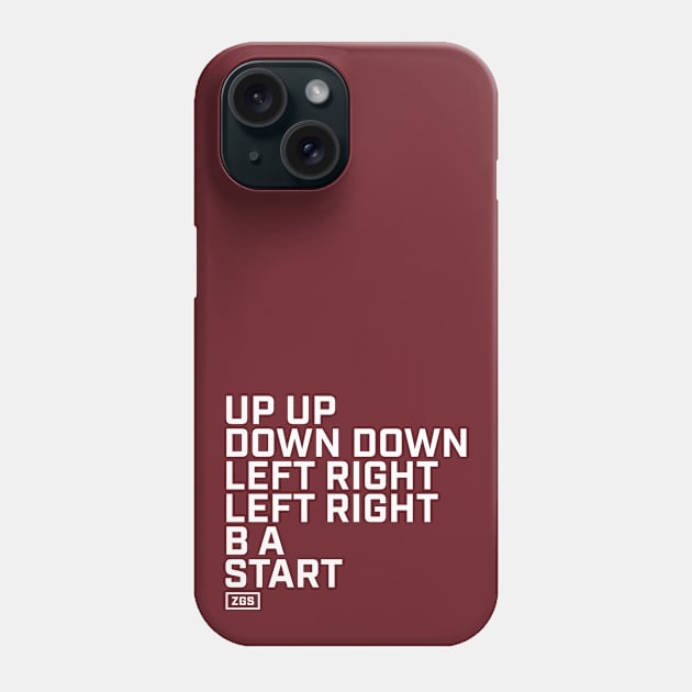 Up Up Down Down Left Right Left Right B A Start Phone Case by ZeroGameSense