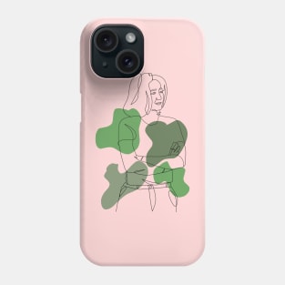 Line continuous art of a woman Phone Case