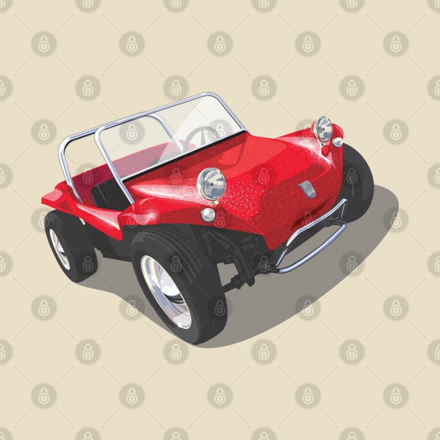 beach buggy in red by candcretro