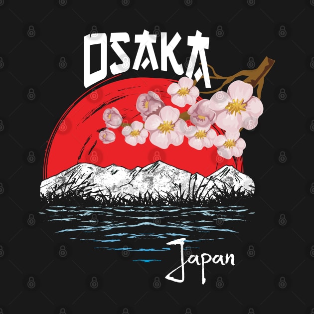 Osaka Japan Cherry Blossom Art by USProudness