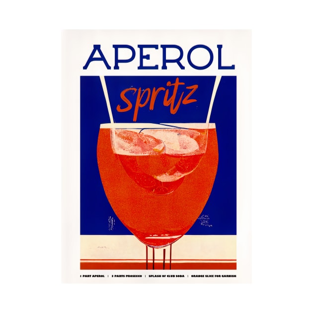 Retro Aperol Spritz Poster 1970s Homebar, Kitchen Bar Prints, Vintage Drinks, Recipe, Wall Art by BetterManufaktur