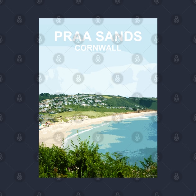 Praa Sands Cornwall. Cornish gift. Travel poster by BarbaraGlebska