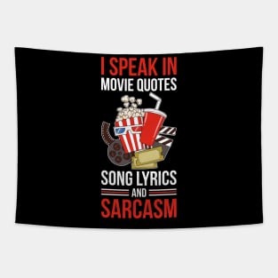 I Speak In Movie Quotes Funny Sarcasm Gift Tapestry