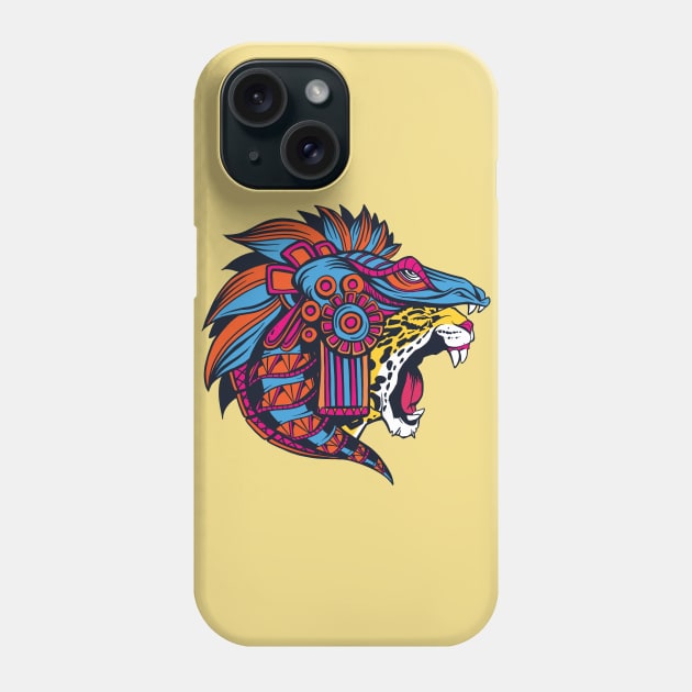 Huichol Aztec Jaguar Head Phone Case by SLAG_Creative