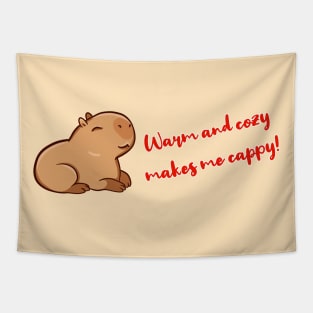 Warm and cozy capybara Tapestry