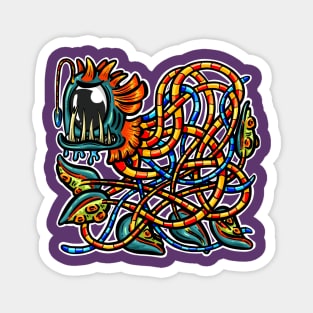 Cute Octopus Tentacle Logo Illustration Cartoon Character Magnet