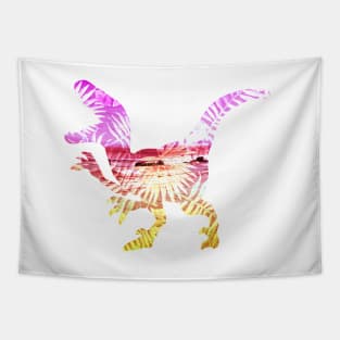 Pink & Yellow Palm Dinosaur Tapestry