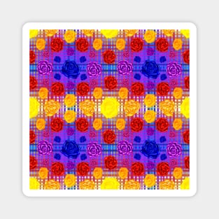 Bright and Colourful Rainbow Roses Magnet