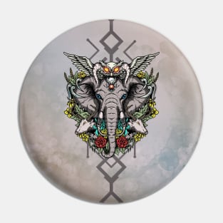 Wonderful elephant with owl Pin