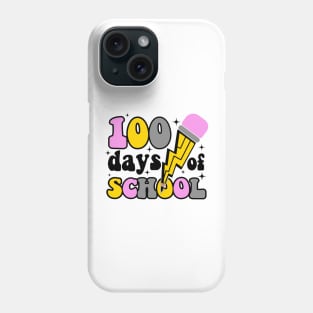 Retro Teacher 100 Days Of School For Boys Girls Phone Case