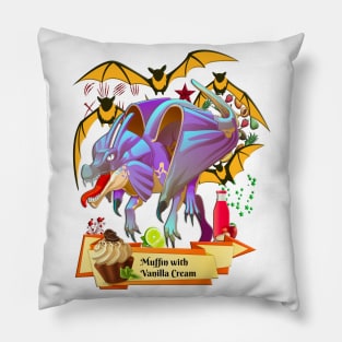 King Dragon with Yellow Bats Pillow