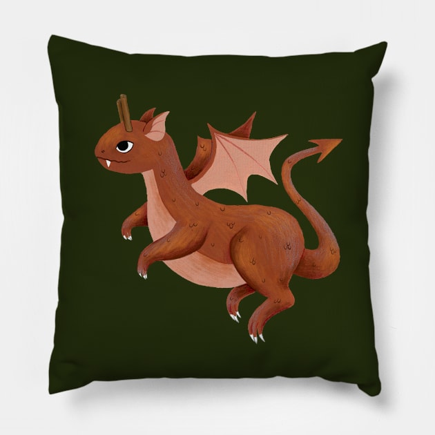 cinnamon dragon Pillow by annyamarttinen