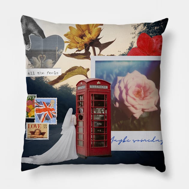 Nuptial Nostalgia Collage: A London Love Story Pillow by Amourist
