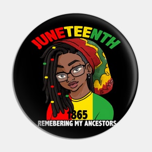 Juneteenth Women Loc'd Hair Remebering My Ancestors Pin