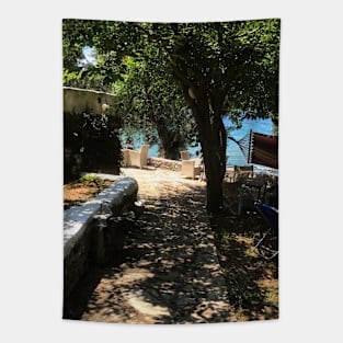 Mediterranean stone terrace Tapestry