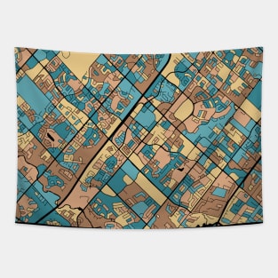 Mississauga Map Pattern in Mid Century Pastel Tapestry