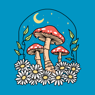 Mushrooms and Floral T-Shirt