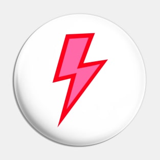 Pink Lightning Bolt with Red Outline Pin