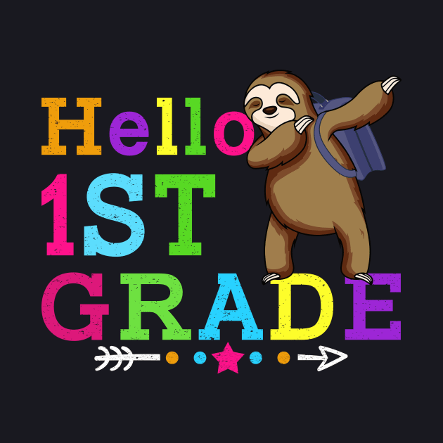 Sloth Hello 1st Grade Teachers Kids Back to school Gifts by kateeleone97023