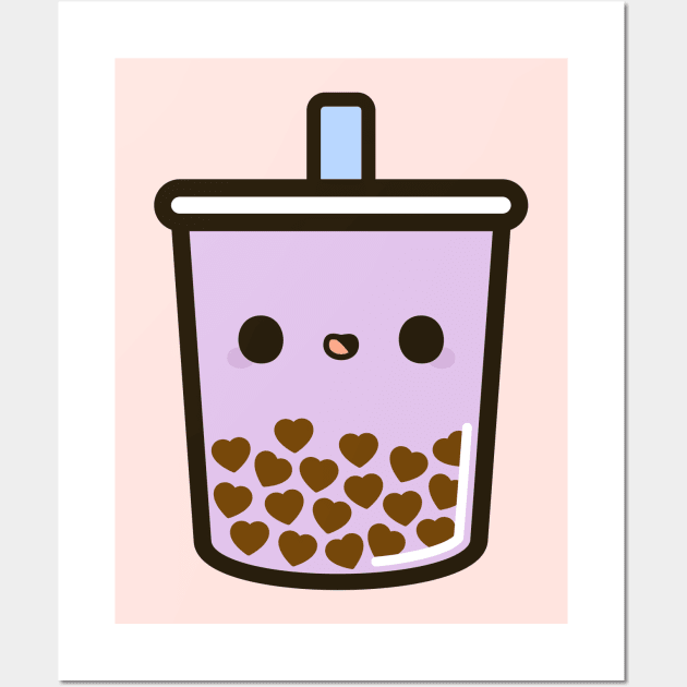 Cute Love Heart Bubble Tea Travel Mug by peppermintpopuk