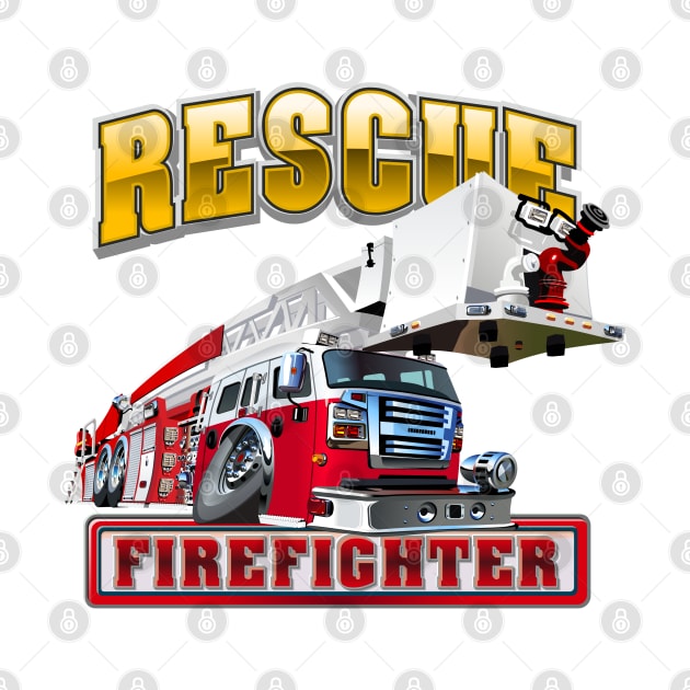 Cartoon Fire Truck by Mechanik