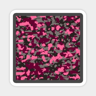 Maroon Grey Digital Camouflage Magnet