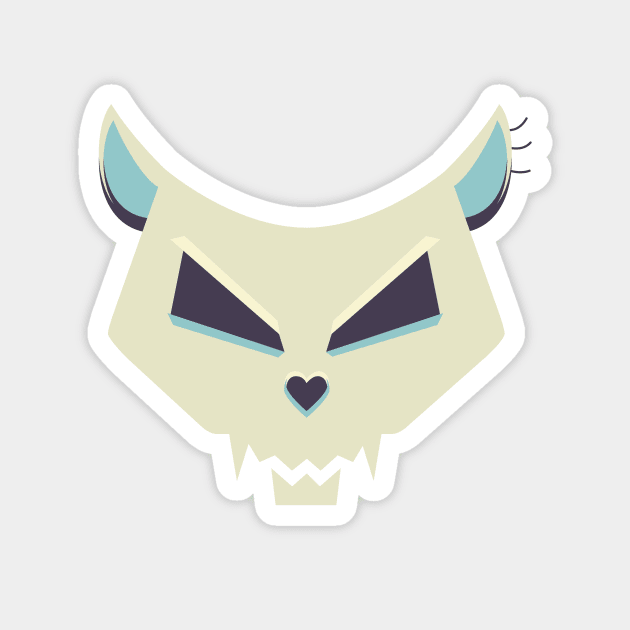 Pastel Evil Cat Skull Magnet by Boriana Giormova