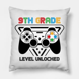 9th Grade Level Unlocked Video Gamer Back to School Boys Pillow